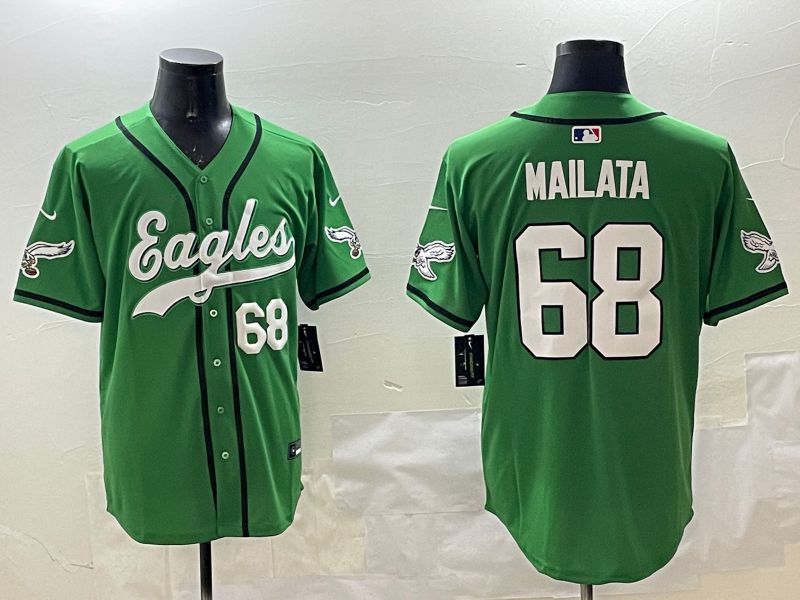 Men Philadelphia Eagles #68 Mailata Green three generations Jointly Name 2025 Nike Limited NFL Jersey style 11->philadelphia phillies->MLB Jersey